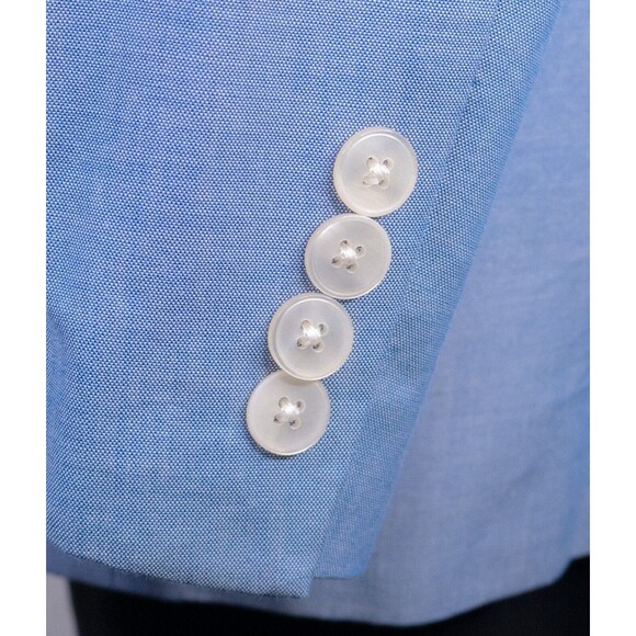 Lauren Ralph Lauren Sport Coat Jacket Blazer Blue Solid Sz 46L Cotton Two Button - Picture 7 of 13